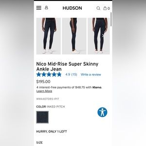 Hudson Jeans Women's Skinny Jeans in Inked Pitch